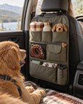 Brand editorial illustration for Back-Seat Organiser; not a photograph of the exact supplier item