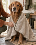 Brand editorial illustration for Microfibre Drying Towel; not a photograph of the exact supplier item