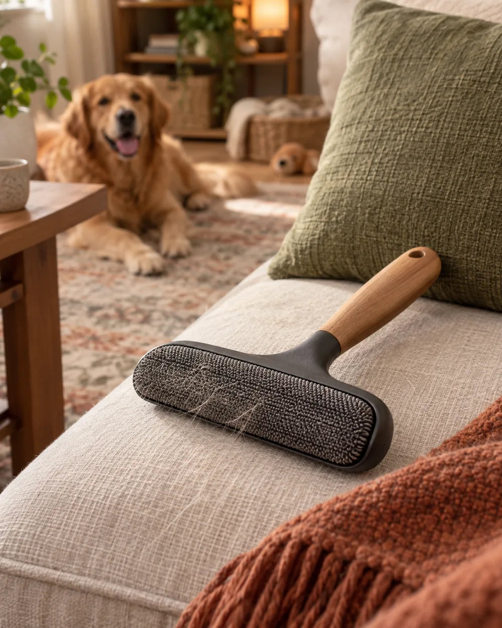 Brand editorial illustration for Reusable Lint Remover; not a photograph of the exact supplier item